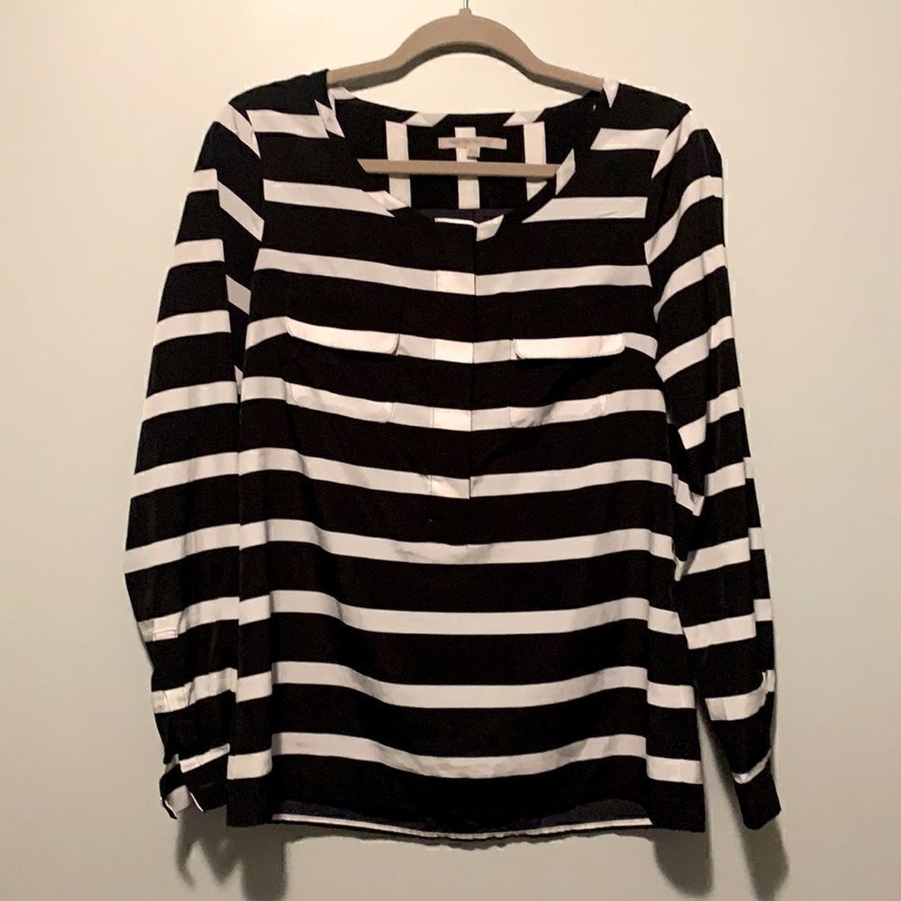Navy Striped Blouse